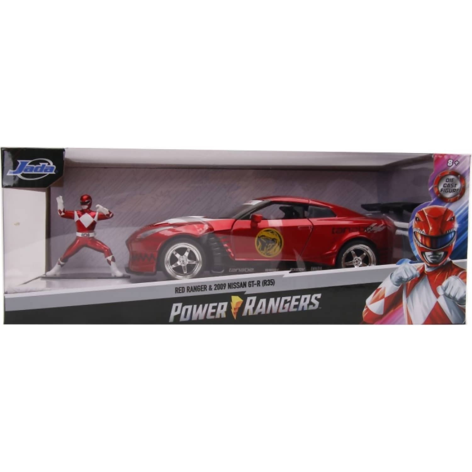Jada Toys - Power Rangers 2009 Nissan GT-R with Red Ranger 1:24 Scale Diecast Vehicle & Figure Set - Image 10