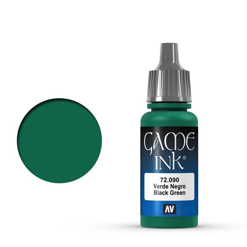 VALLEJO GAME 72090 Color Ink Black Green 17ml Acrylic Paint
