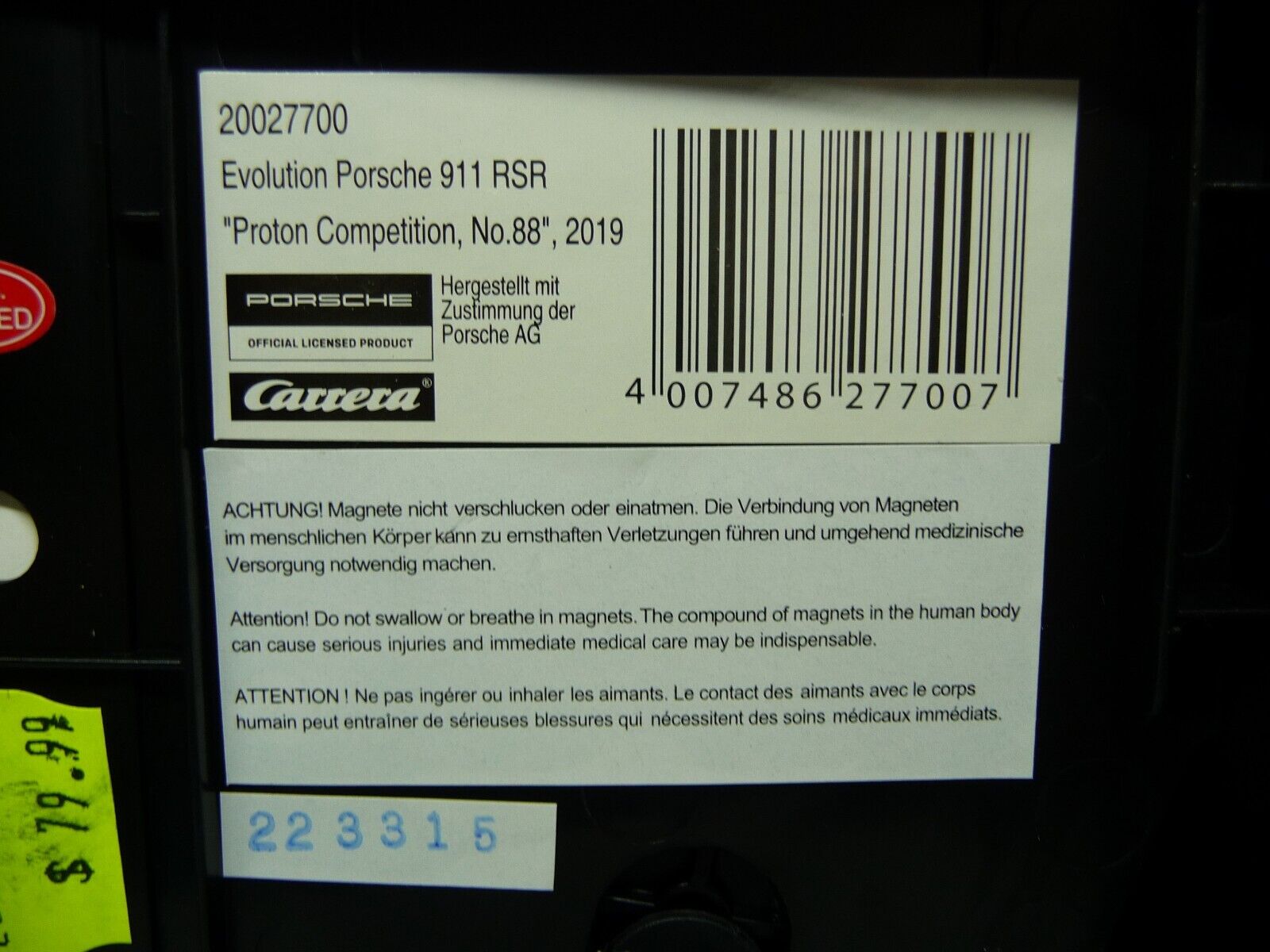 Carrera EVO 1:32 Porsche 911 RSR Proton Competition No88 slot car also suits scalextric - Image 7