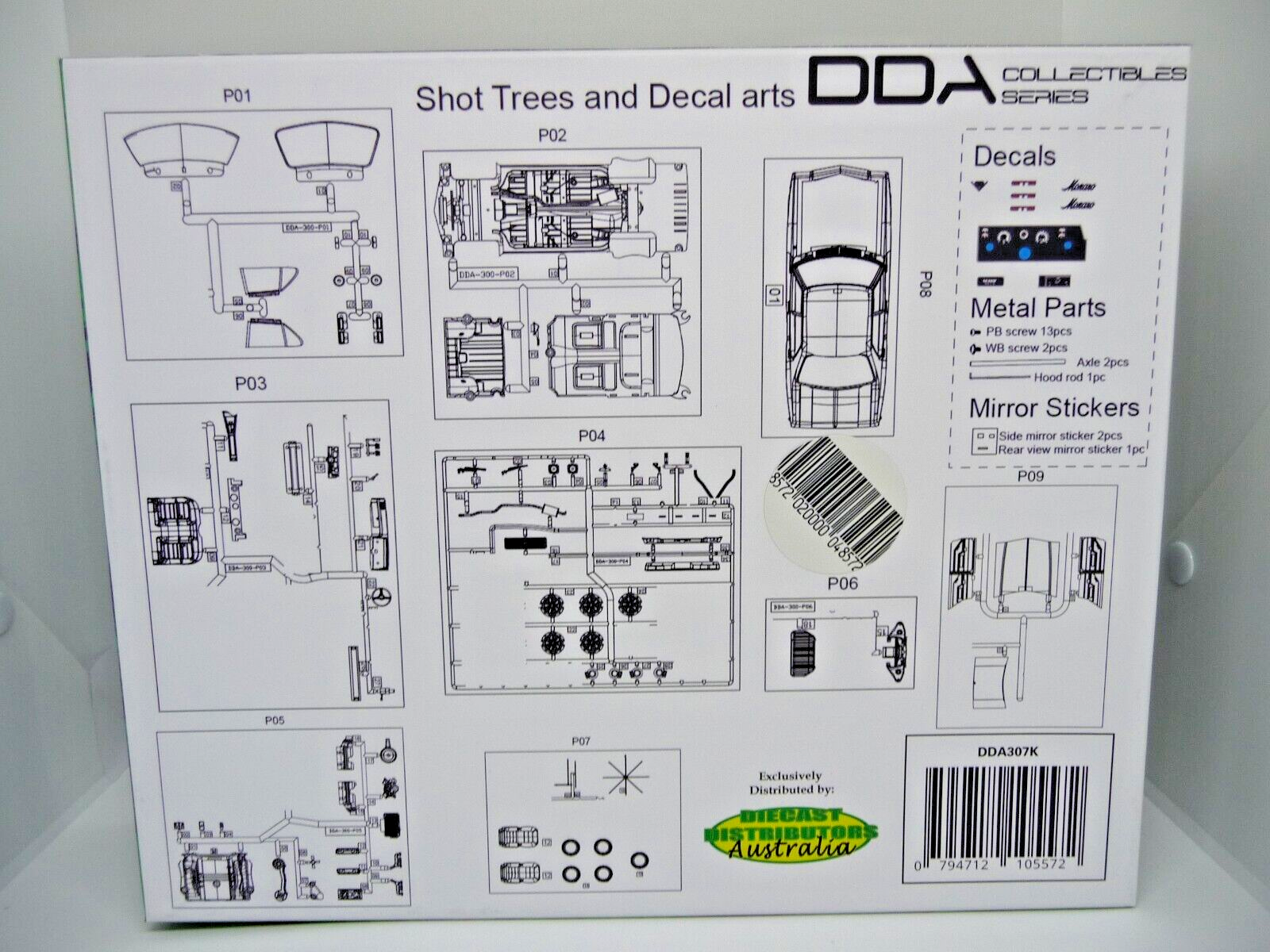 1:24 DDA HQ HOLDEN MONARO GTS 4 DOOR PLASTIC MODEL KIT OPENING BONNET W ENGINE - Image 3