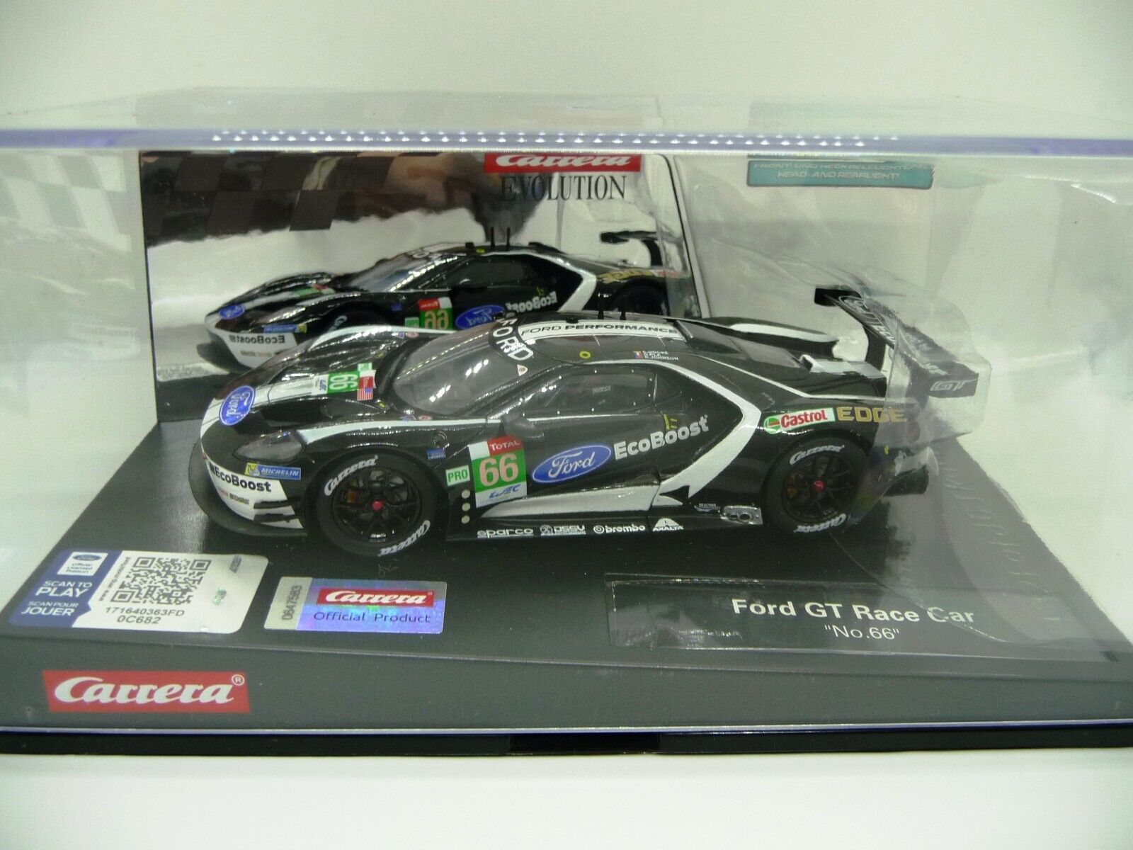 Carrera EVO 1:32 Ford GT Race Car No66 slot car also suits scalextric - Image 4