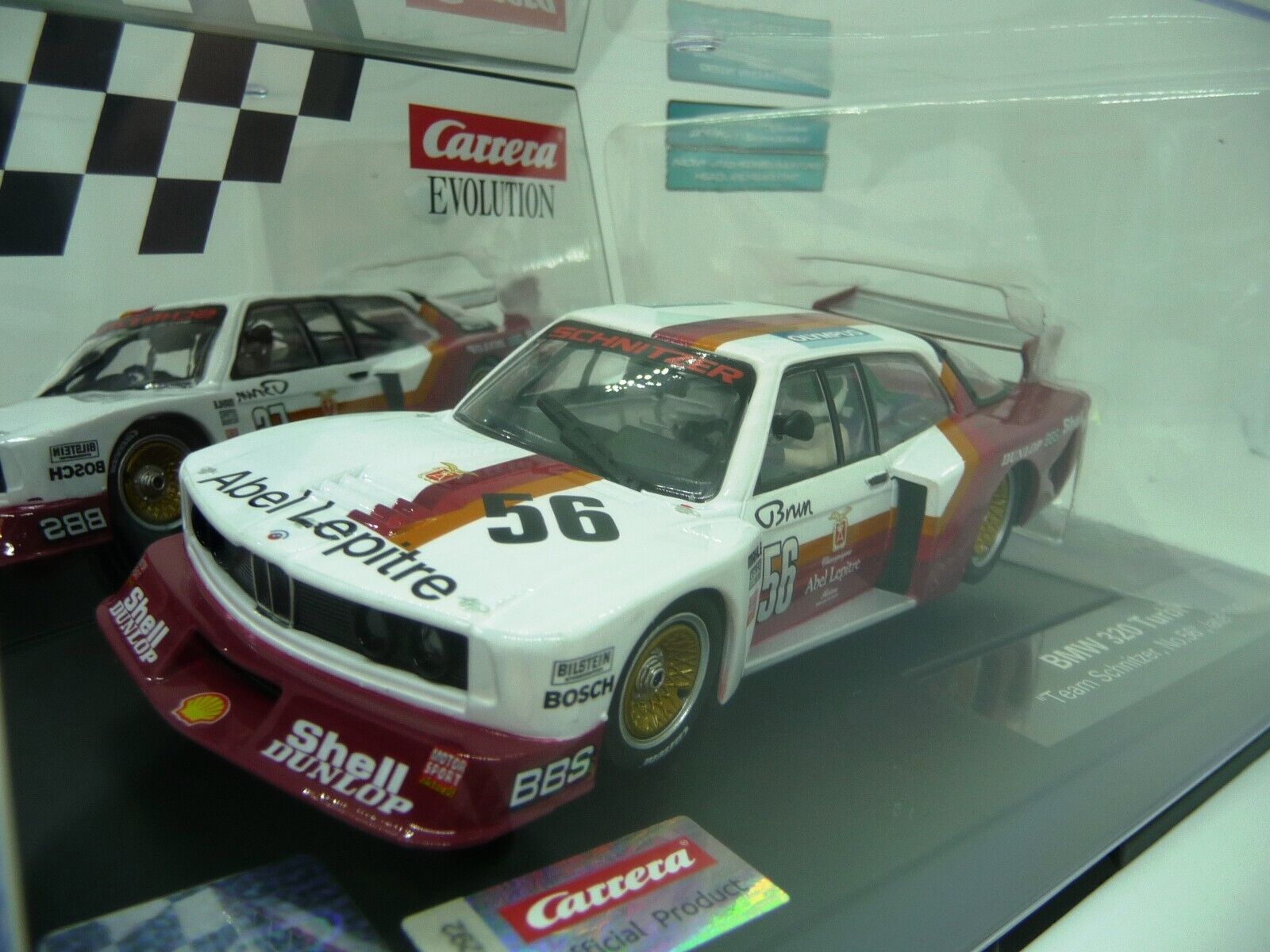 Carrera EVO 1:32 BMW 320 Turbo Team Schnitzer No56 Late 1980 slot car also suits scalextric - Image 3