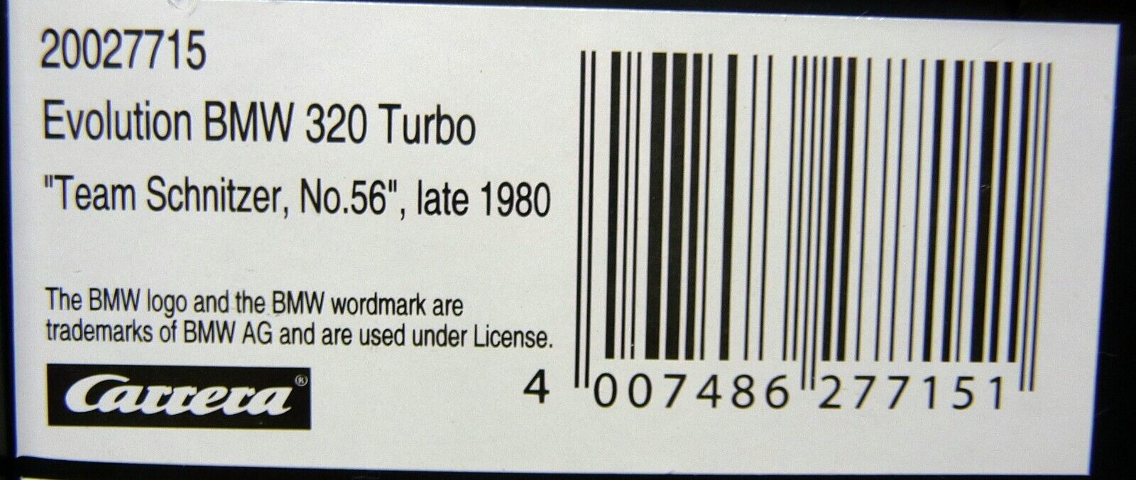 Carrera EVO 1:32 BMW 320 Turbo Team Schnitzer No56 Late 1980 slot car also suits scalextric - Image 6