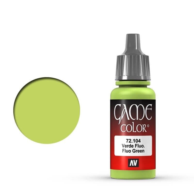 VALLEJO GAME 72104 Color Fluorescent Green 17ml Acrylic Paint