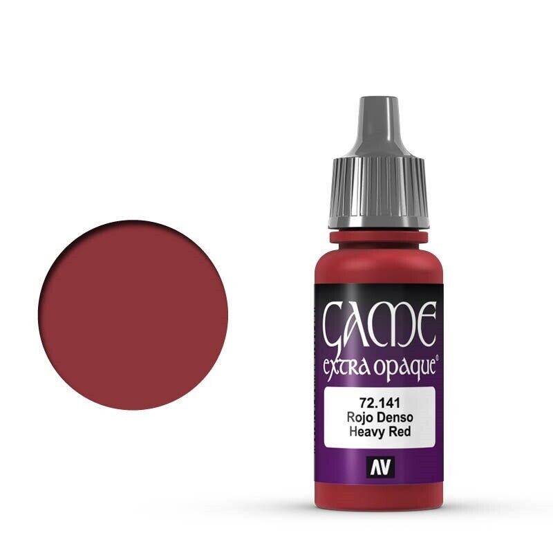 VALLEJO GAME 72141 Color Extra Opaque Heavy Red 17ml Acrylic Paint