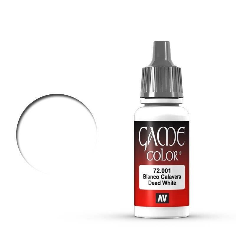 VALLEJO GAME 72001 Color Dead White 17ml Acrylic Paint