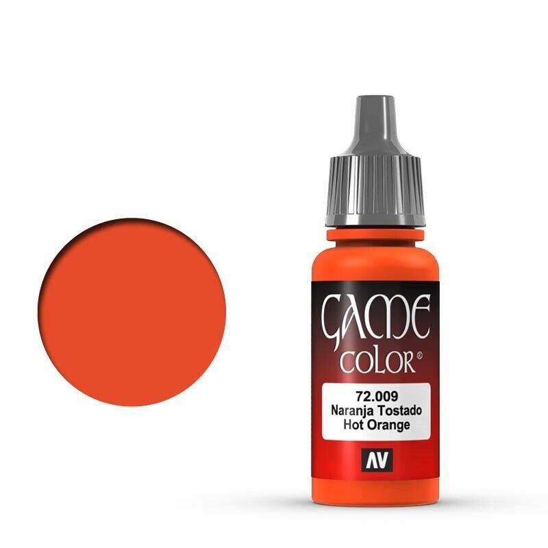 VALLEJO GAME 72009 Color Hot Orange 17ml Acrylic Paint