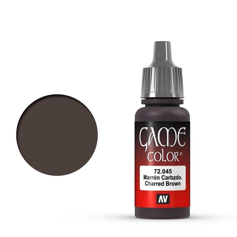 VALLEJO GAME 72045 Color Charred Brown 17ml Acrylic Paint